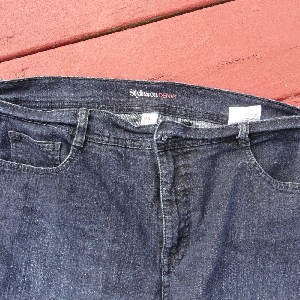 Style & Co Denim Blue Jean Tummy Control 16S~nice~gently worn. - Picture 2 of 5